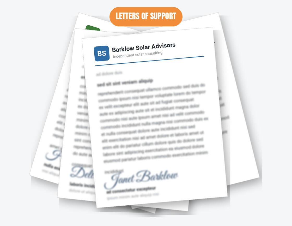 Unlimited Letters of Support Graphic of a pile of letters of support